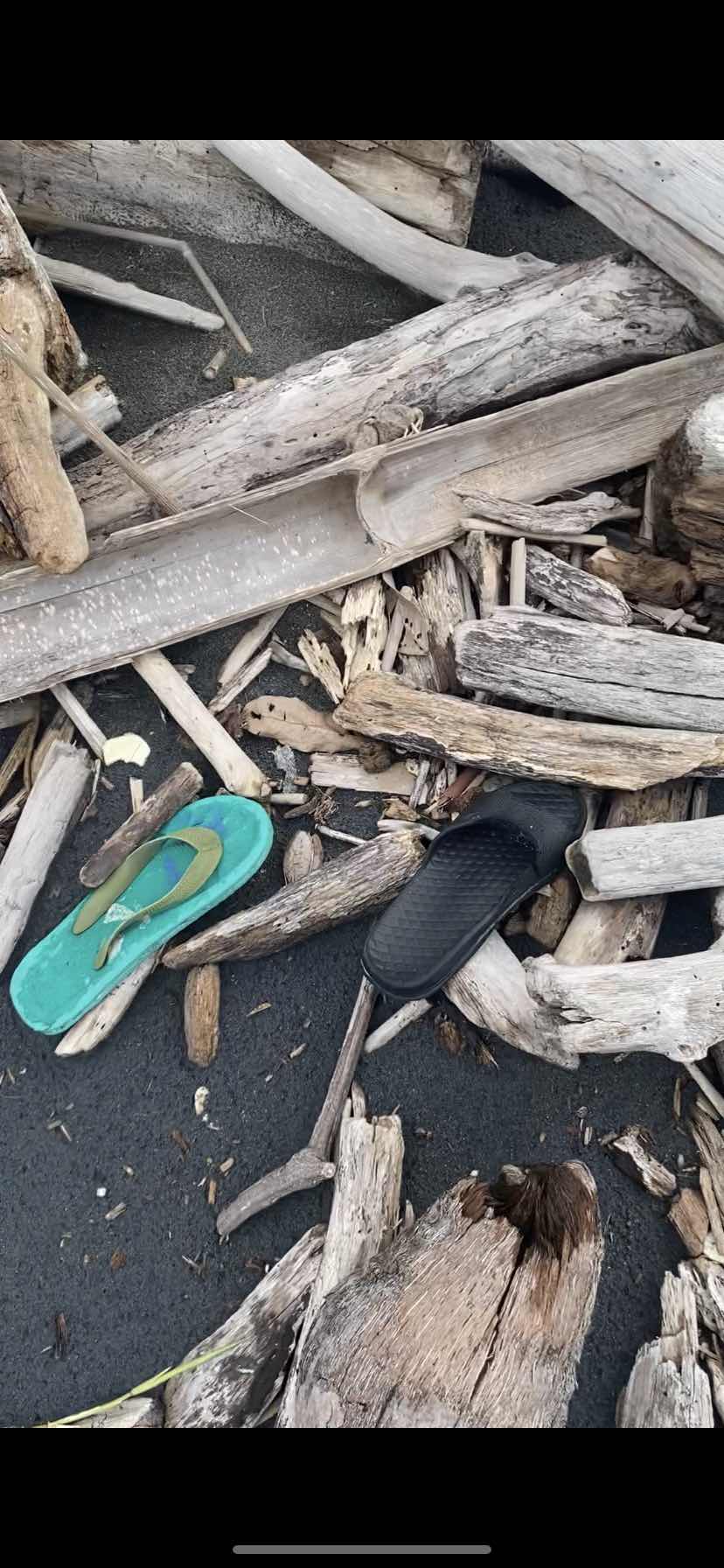 sandal waste on the beach